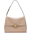 Furla Domus M Structured Neutral Leather Shoulder Bag In Brown