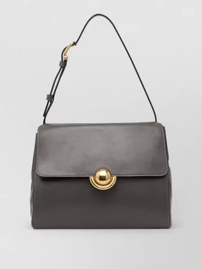 Furla Domus S Shoulder Bag With Adjustable Strap In Gray