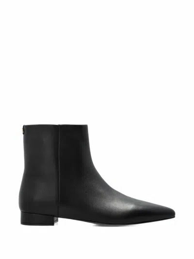 Furla Dora Leather Ankle Boots In Black