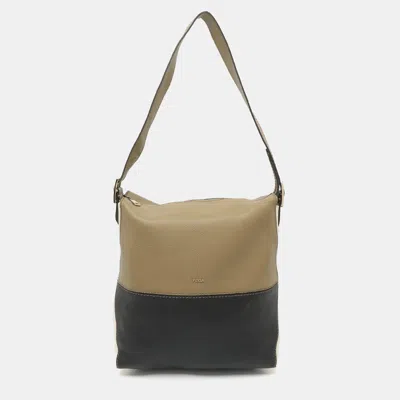 Pre-owned Furla Dori Tri Color Leather Hobo In Multi