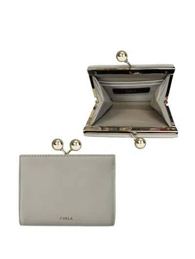 Furla Dots Kiss-lock Coin Case In Gray