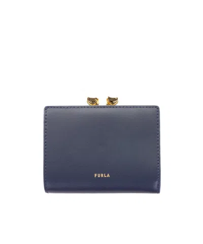 Furla Dots Small Compact Wallet In Blue
