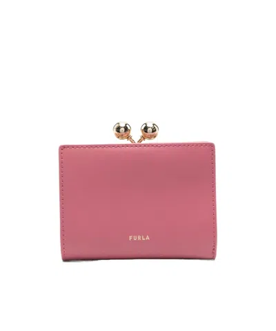 Furla Dots Small Compact Wallet In Pink