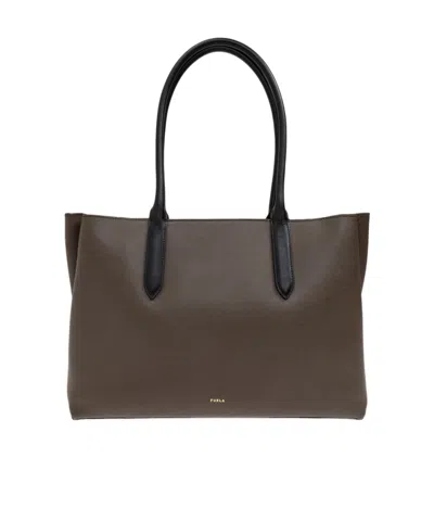 Furla Double Handle Tote Bag In Brown