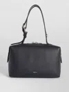 Furla Double Leather Shoulder Bag With Adjustable Strap In Black