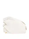 Furla Drawstring-detail Leather Clucth Bag In White