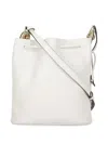 Furla Drawstring Leather Shoulder Bag In White