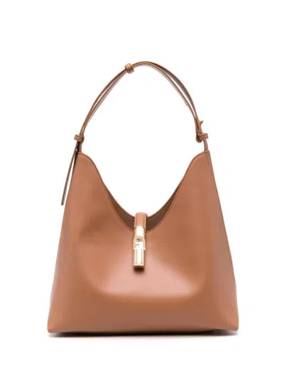 Furla Hobo Bag Goccia M In Leather Color Brandy In Brown