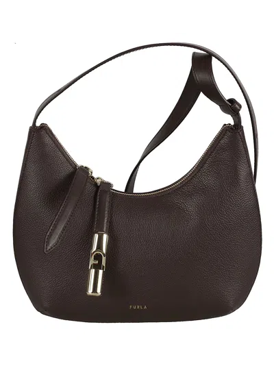 Furla Dual Zip Shoulder Bag In Brown
