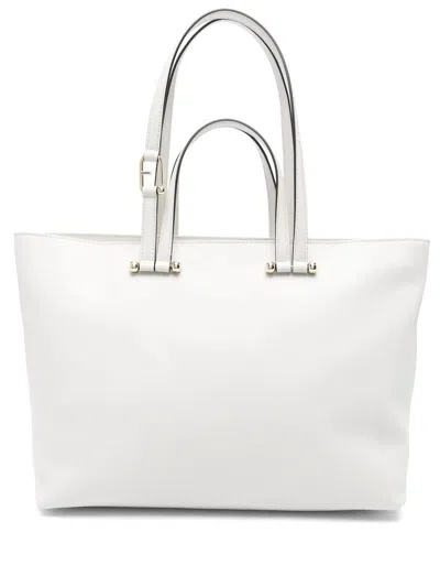 Furla Duetto L Tote Bags In 3576s Marshmallow+grigio Int.