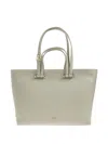 Furla Duetto Leather Tote Bag In Gray