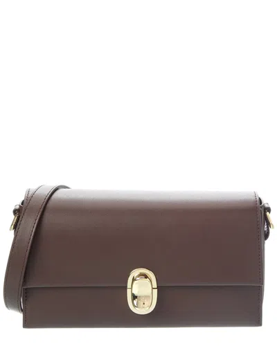 Furla Eclisse Leather Crossbody In Brown