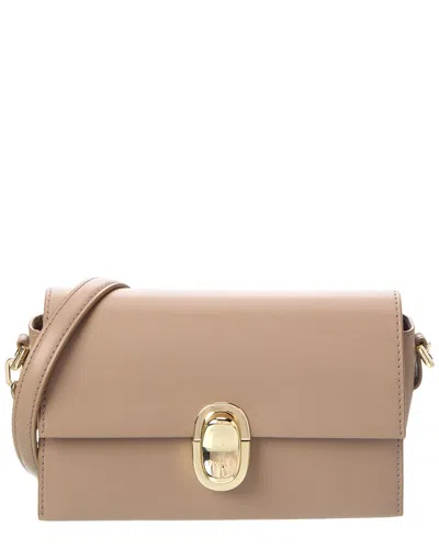 Furla Eclisse Leather Crossbody In Brown