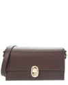 Furla Eclisse Leather Crossbody In Orange