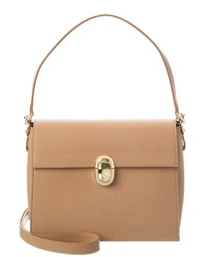 Furla Eclisse Leather Shoulder Bag In Brown