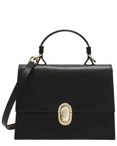 Furla Eclisse Leather Top Handle In Black