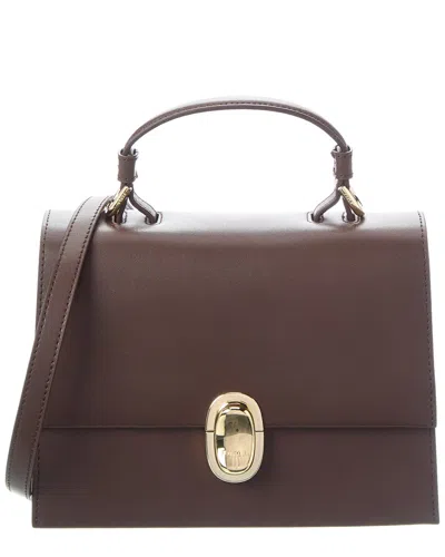 Furla Eclisse Leather Top Handle In Brown