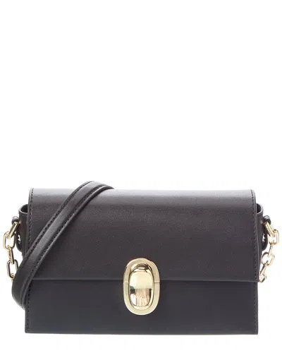 Furla Eclisse Mini Leather Crossbody In Black
