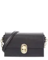 Furla Eclisse Mini Leather Crossbody In Black