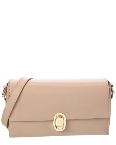 Furla Eclisse Small Leather Crossbody In Neutral