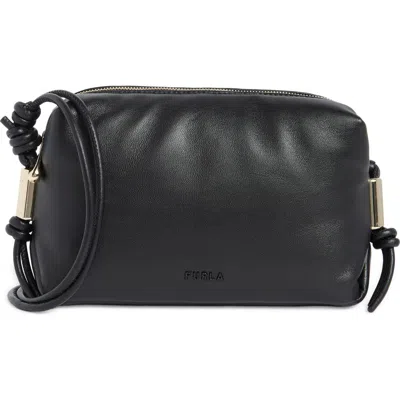 Furla Elettra Mini Leather Camera Crossbody Bag In Black