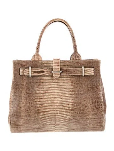 Pre-owned Furla Embossed Leather Top Handle Bag In Multi
