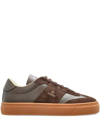Furla Enjoy Leather Suede Pumps In Brown