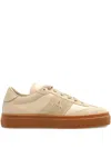 Furla Enjoy Leather Suede Sneakers In Neutral