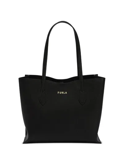 Furla Era Logo-detail Tote Bag In Black