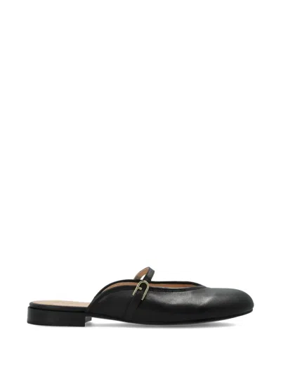 Furla Etoile Strap-detail Leather Mules In Black