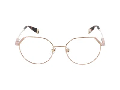 Furla Eyeglasses In Shiny Coppered Gold With Colored Parts