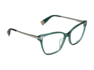 Furla Eyeglasses  Vfu581 0998 Verde Trasparente Lucido 54/16/135 In Green