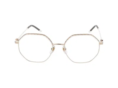Furla Eyeglasses  Vfu637 0361 Oro Rose' Lucido C/parti Bianco 54/18/140 In Gold