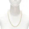 Furla Faux Pearl Silver Tone Chain Classy Short Necklace Ring Set In Gold
