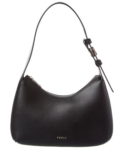 Furla Febe Leather Hobo Bag In Black