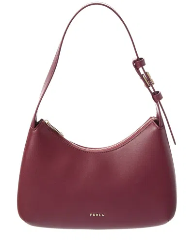 Furla Febe Leather Hobo In Burgundy