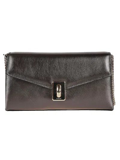 Furla Flap Chain Shoulder Bag In Grey