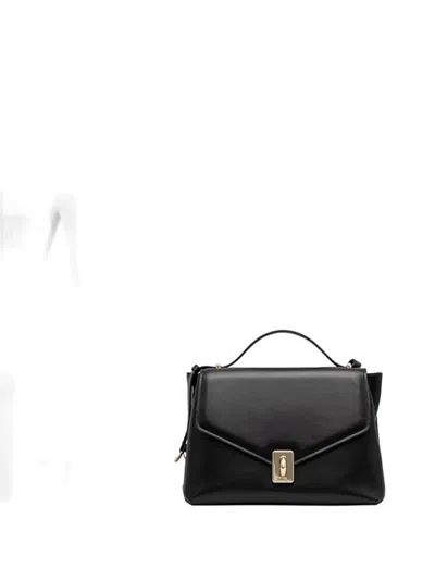 Furla Flap-front Ring-detail Tote Bag In Black