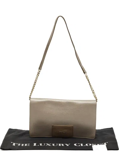 Pre-owned Furla Flap Leather Bag In Neutral