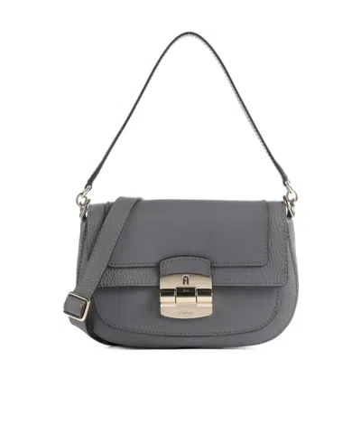 Furla Flip Shoulder Bag In Gray