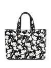 Furla Floral-pattern Tote Bag In Black