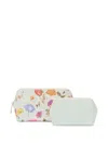 Furla Floral Print Make Up Bag In White