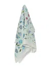Furla Floral-print Scarf In Blue