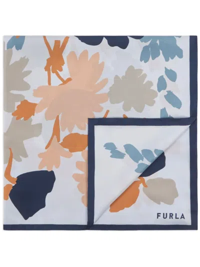 Furla Floral-print Silk Foulard In White