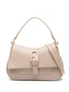 Furla Flow Leather Shoulder Bag In Neutrals