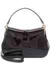 Furla Flow Leather Top Handle In Black