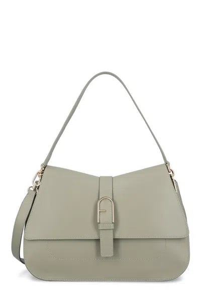 Furla Large Flow Shoulder Bag In Green