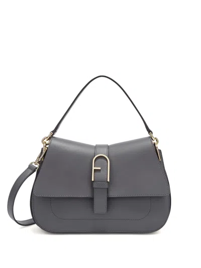 Furla Flow M Handbag Grey Leather