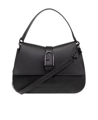 Furla Flow Medium Shoulder Bag In Black