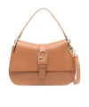 Shop Furla Flow Medium Shoulder Bag In Brown